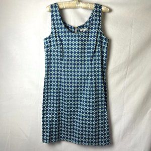Laundry by Design  Mini Sundress Sz 8 Zipper Blue White Cotton Blue White